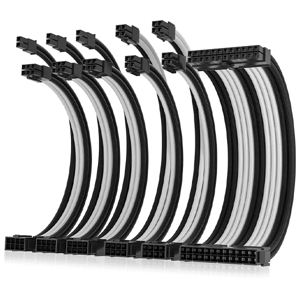 Asiahorse Câble d'alimentation 18AWG 6Kit Noir/Blanc