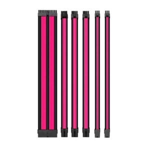 Kit de câble d'alimentation 18AWG d'extension de manchon en PVC en cuivre étamé de personnalisation d'usine 300V Noir/Rose