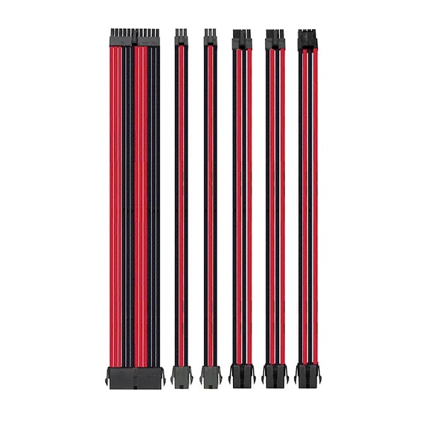 Kit de câble d'alimentation 18AWG d'extension de manchon en PVC en cuivre étamé de personnalisation d'usine 300V Noir/Rouge