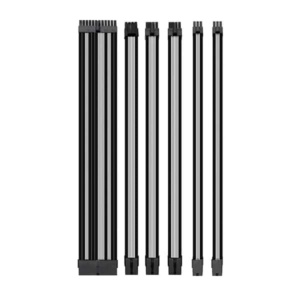 Kit de câble d'alimentation 18AWG d'extension de manchon en PVC en cuivre étamé de personnalisation d'usine 300V Noir/Gris