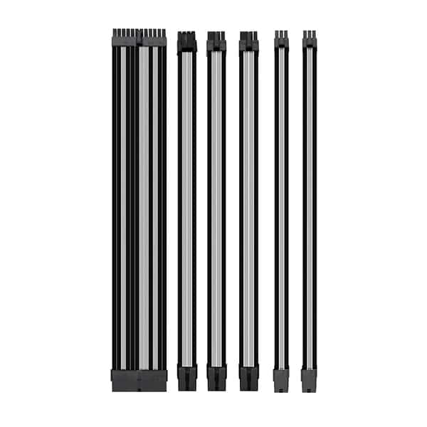 Kit de câble d'alimentation 18AWG d'extension de manchon en PVC en cuivre étamé de personnalisation d'usine 300V Noir/Gris