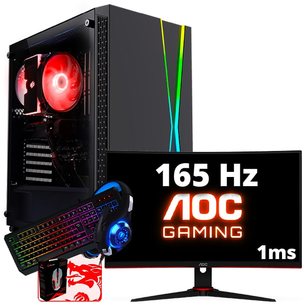 SETUP GAMER INTEL CORE i5 11400F-GTX 1650 + MONITEUR GAMER + PACK GAMER