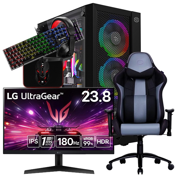 SETUP GAMER INTEL CORE i5 11400F-RTX 3050 + 24GS60F-B + CALIBER R3 + HPG200