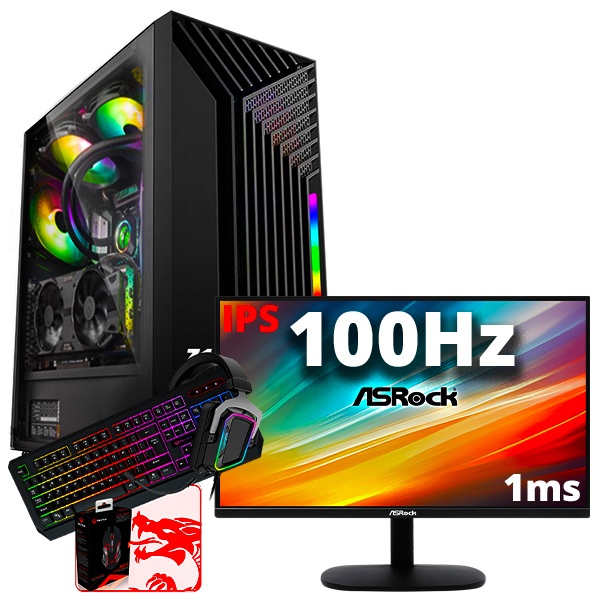 SETUP GAMER R5 5600X-RTX 2060 SUPER + MONITEUR GAMER + PACK GAMER