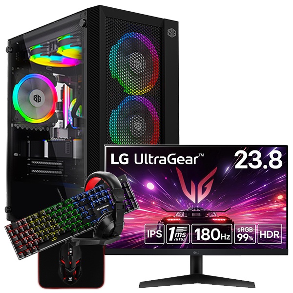 SETUP GAMER INTEL CORE i5 11400F-RTX 3050 + 24GS60F-B + HPG200