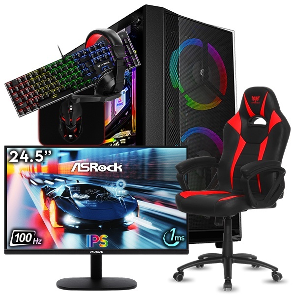 SETUP GAMER R5 3400G-VEGA 11/16Go + CL25FF + FIGHTER + HPG200