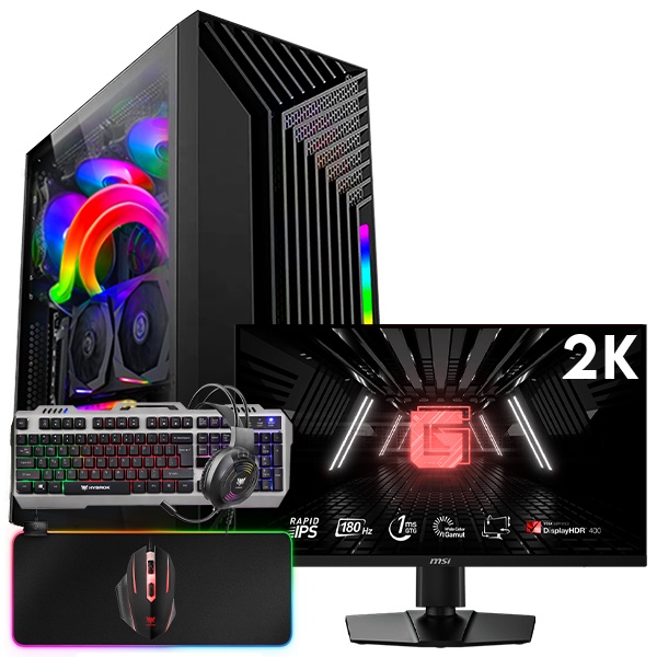 SETUP GAMER R7 3700X-RTX 4060Ti 16Go + G274QPF E2 + HPG100