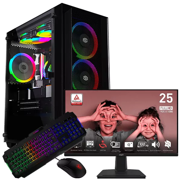 SETUP GAMER R3 3100-RX 580 + MP251 + GK100 + GM100