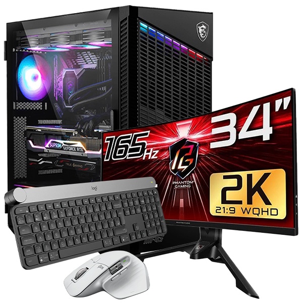 SETUP GAMER I9-14900KF-RTX 4070 + PG34WQ15R3A + MX MASTER 3S + CRAFT