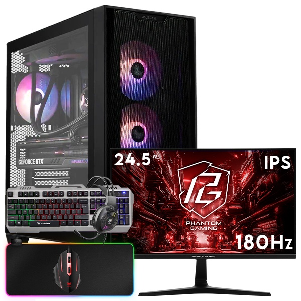 SETUP GAMER R7 5700X-RX 6600 + PG25FFT + HPG100