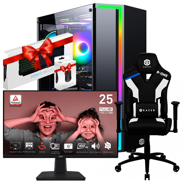 SETUP GAMER R5 5600G-VEGA 7/16Go + MP251 + R-ONE + ( GK100 + GM100 Cadeaux )
