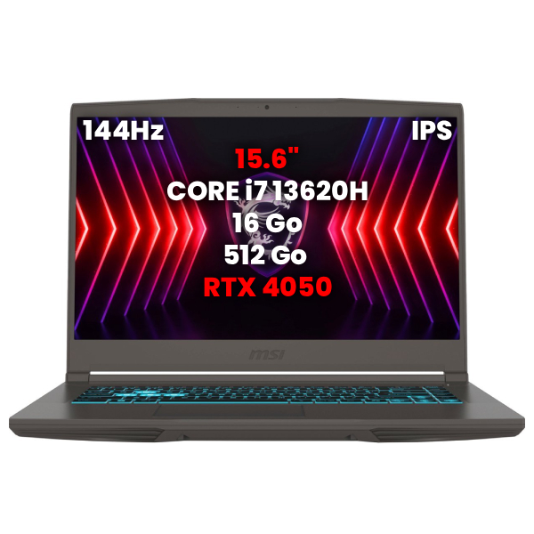 MSI Thin 15 B13VE-2660XMA - Core i7 13th, RTX 4050, 16Go, 512Go
