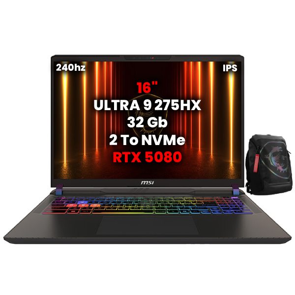 MSI Vector 16 HX AI A2XWIG-417MA - Ultra 9 275HX, RTX 5080, 32GB, 2TB