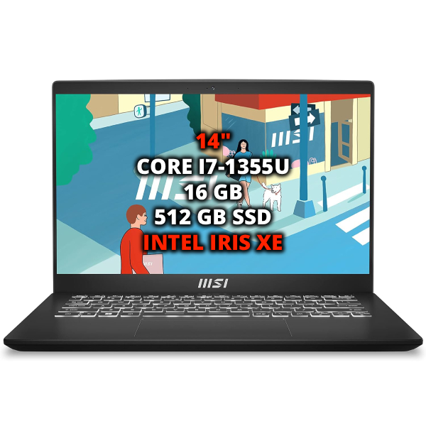 MSI MODERN 14 C13M-613IT - Core i7 13th, IRIS XE, 16GB, 512GB