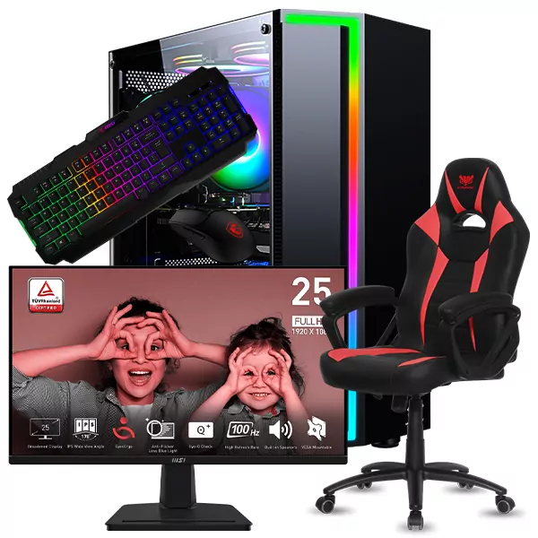 SETUP GAMER R5 3400G/8Go/250Go + MP251 + FIGHTER + GK100 + GM100