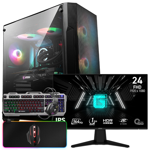 SETUP GAMER R5 5600/RX9060XT-16Go/16Go/500Go + G242L E14 + HPG100