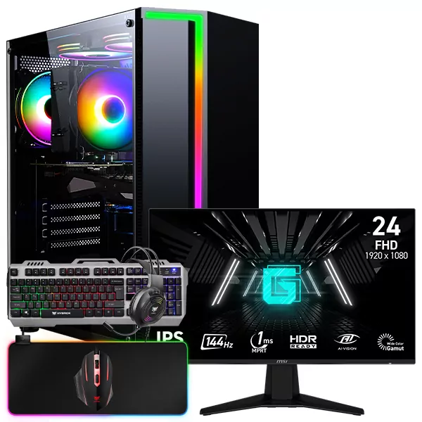 SETUP GAMER R5 5600GT/8Go/256Go + G242L E14 + HPG100