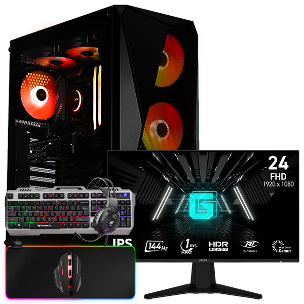 SETUP GAMER R5 5600X/RTX3050-8Go/16Go/512Go + G242L E14 + HPG100